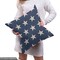 Ambesonne Star Fabric by the Yard, Patriotic Star of the American Flag Independence Themed Freedom Concept USA, Decorative Fabric for Upholstery and Home Accents, 1 Yard, Violet Blue and Tan
